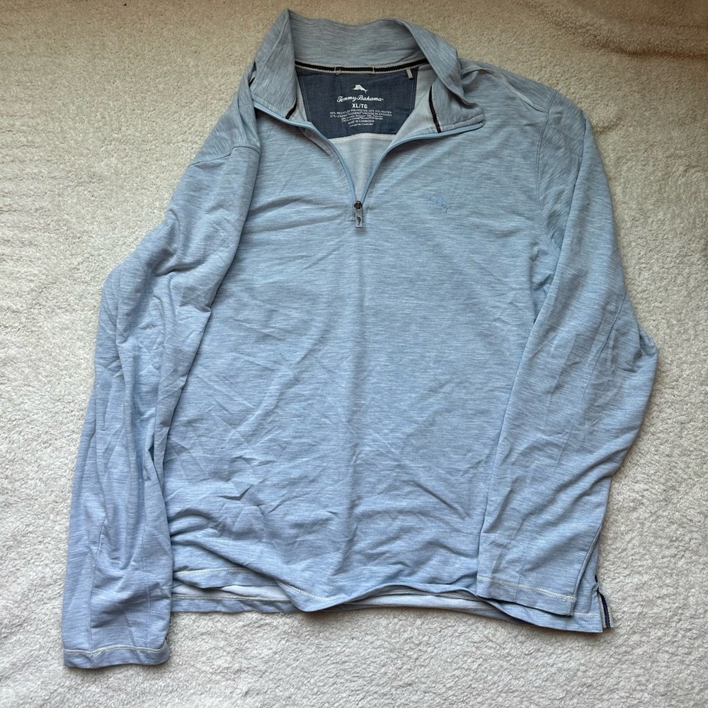 Tommy Bahama Sky Blue Quarter-Zip Pullover
